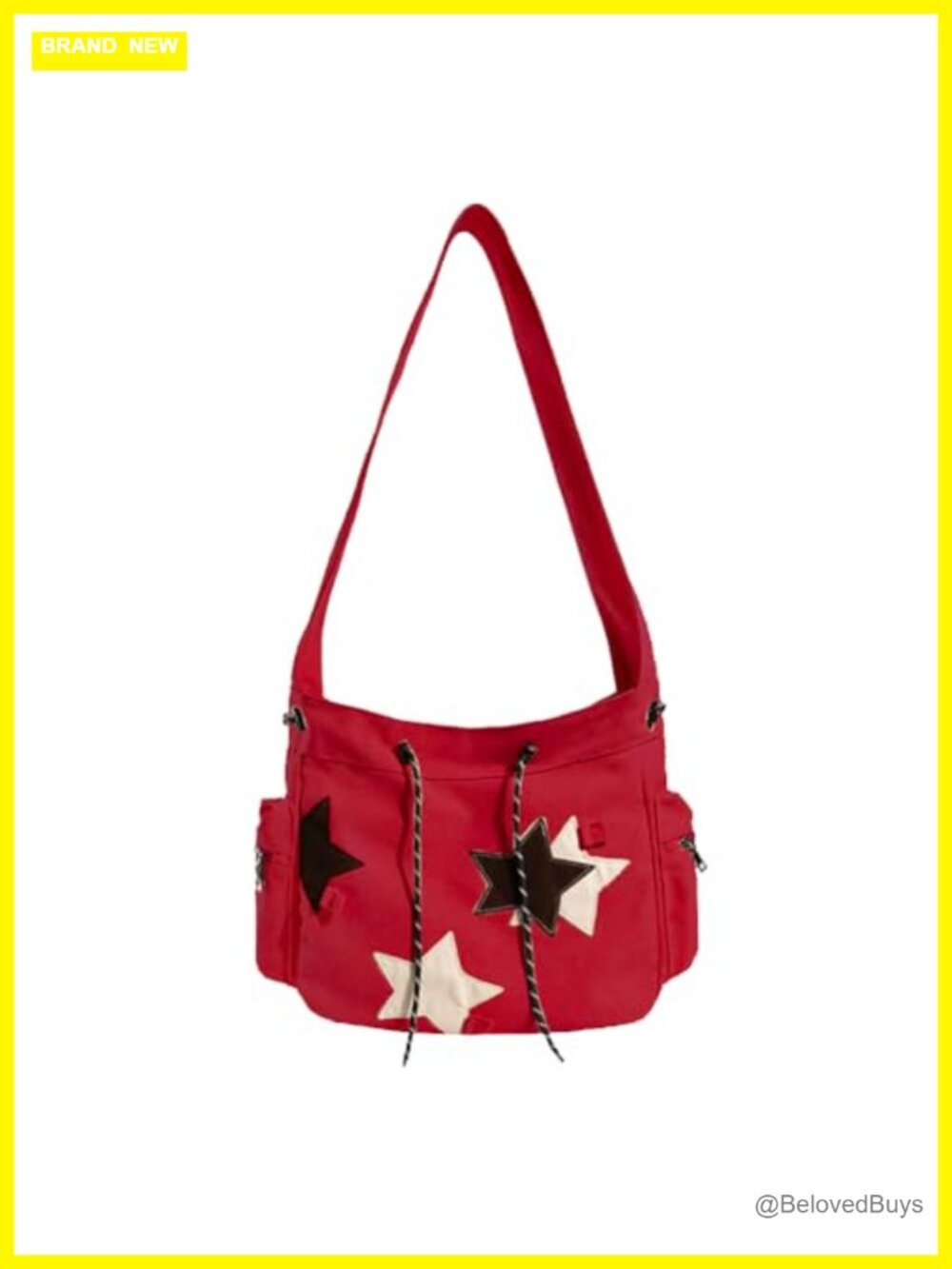 Y2K Canvas Messenger Bag Star Crossbody Tote Purse Shoulder Bag